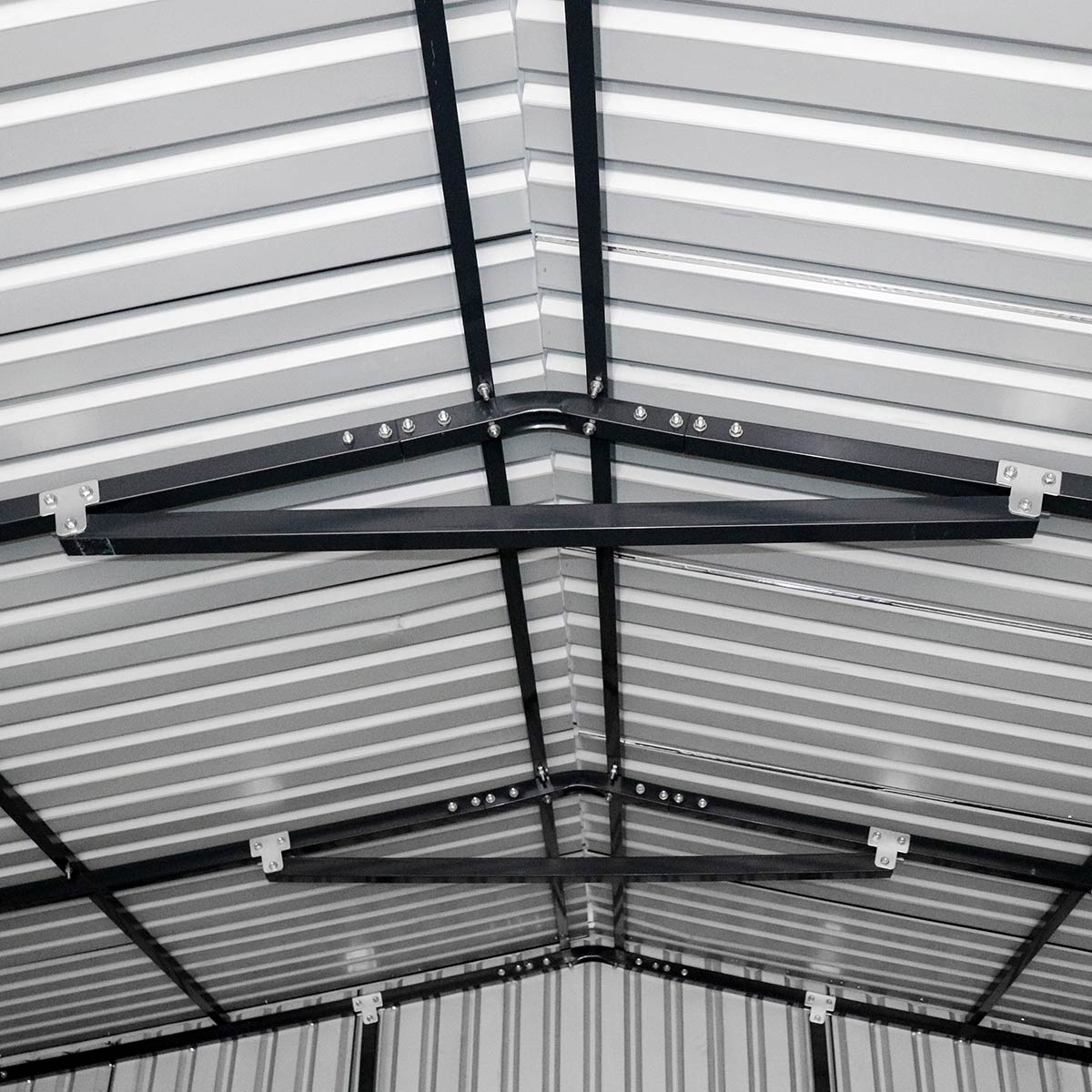 16' x 24' Metal Garage Shed with Swing Front & Side Doors, 10'6" Peak Height, TMG-MS1624A