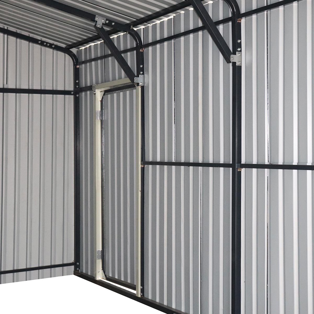 16' x 24' Metal Garage Shed with Swing Front & Side Doors, 10'6" Peak Height, TMG-MS1624A