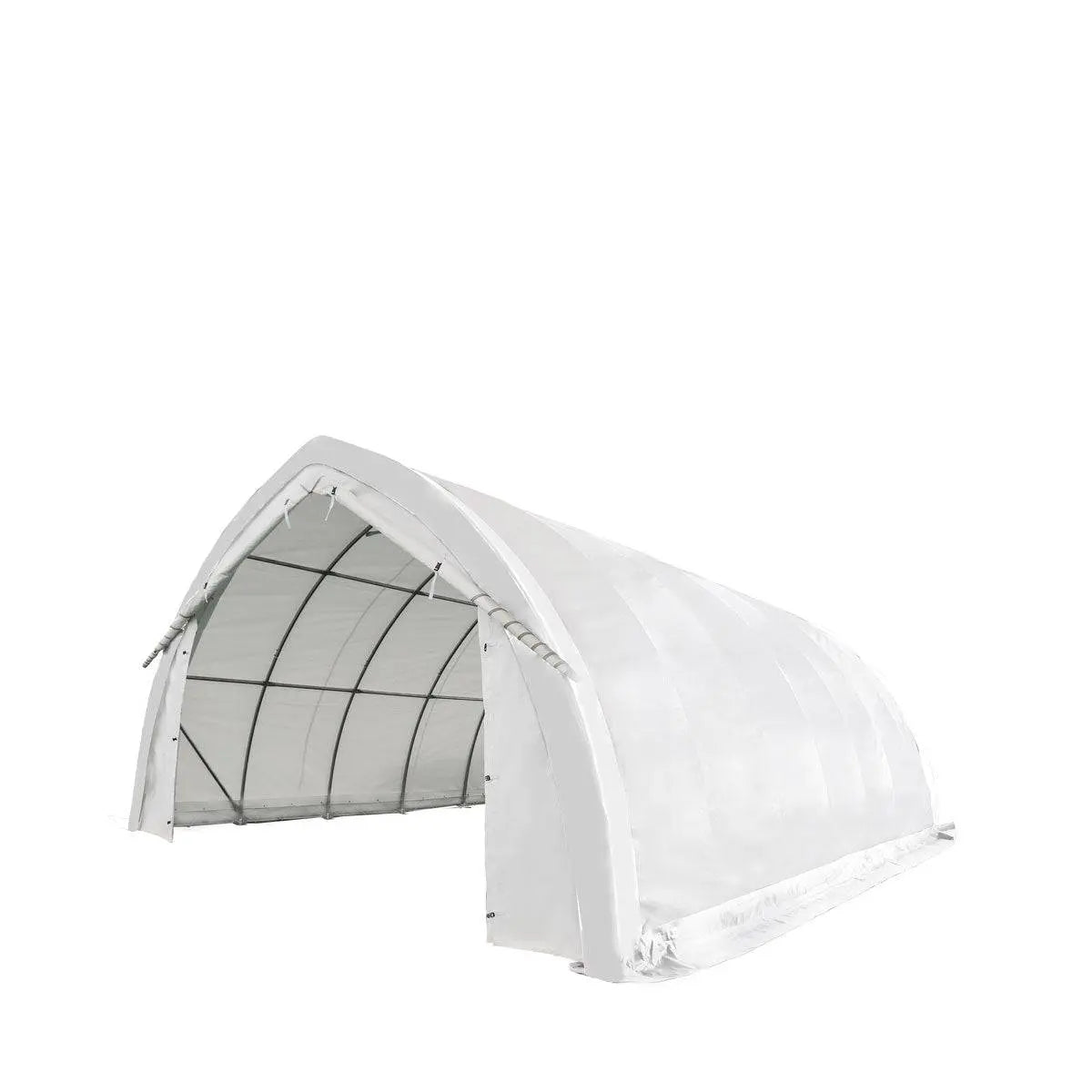 20' x 30' Arch Wall Peak Ceiling Storage Shelter with Heavy Duty 17 oz PVC Cover & Drive Through Doors, TMG-ST2032PV (Previously ST2031PV)