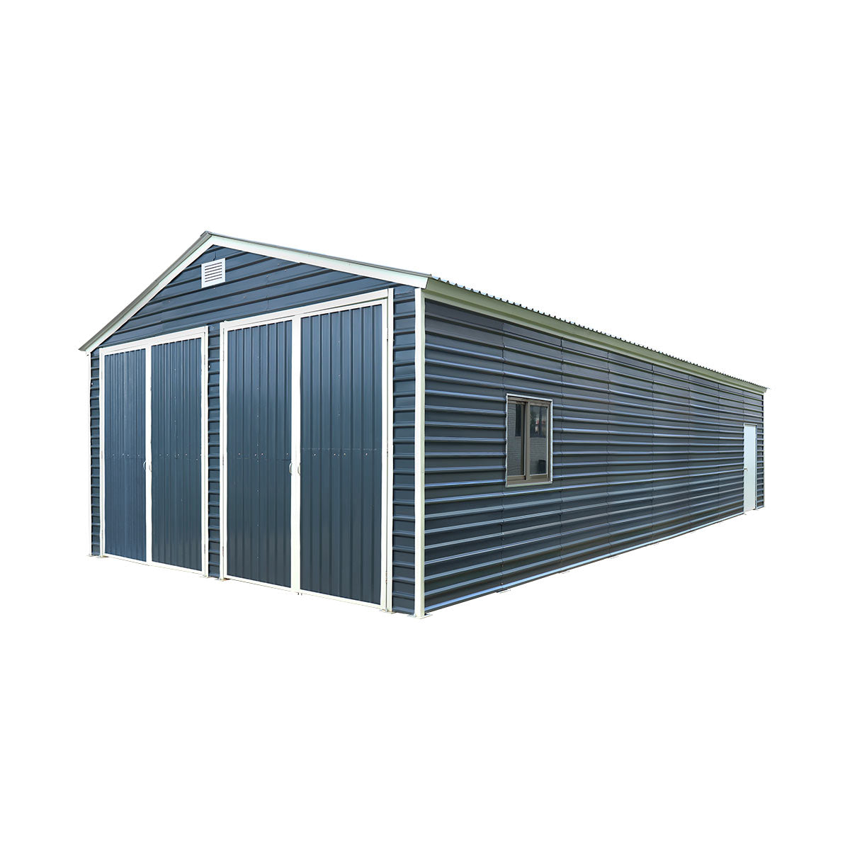 20' x 40' Metal Garage Shed, 9' High Double Front Doors, 13' Peak, 800 Sq-Ft TMG-MS2040