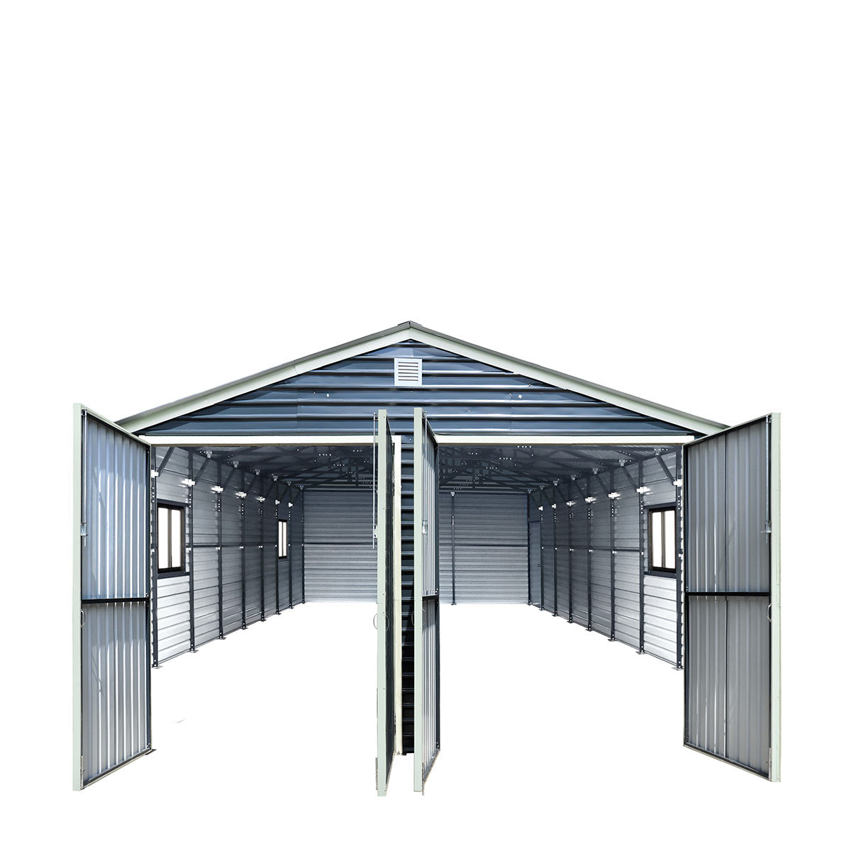 20' x 40' Metal Garage Shed, 9' High Double Front Doors, 13' Peak, 800 Sq-Ft TMG-MS2040
