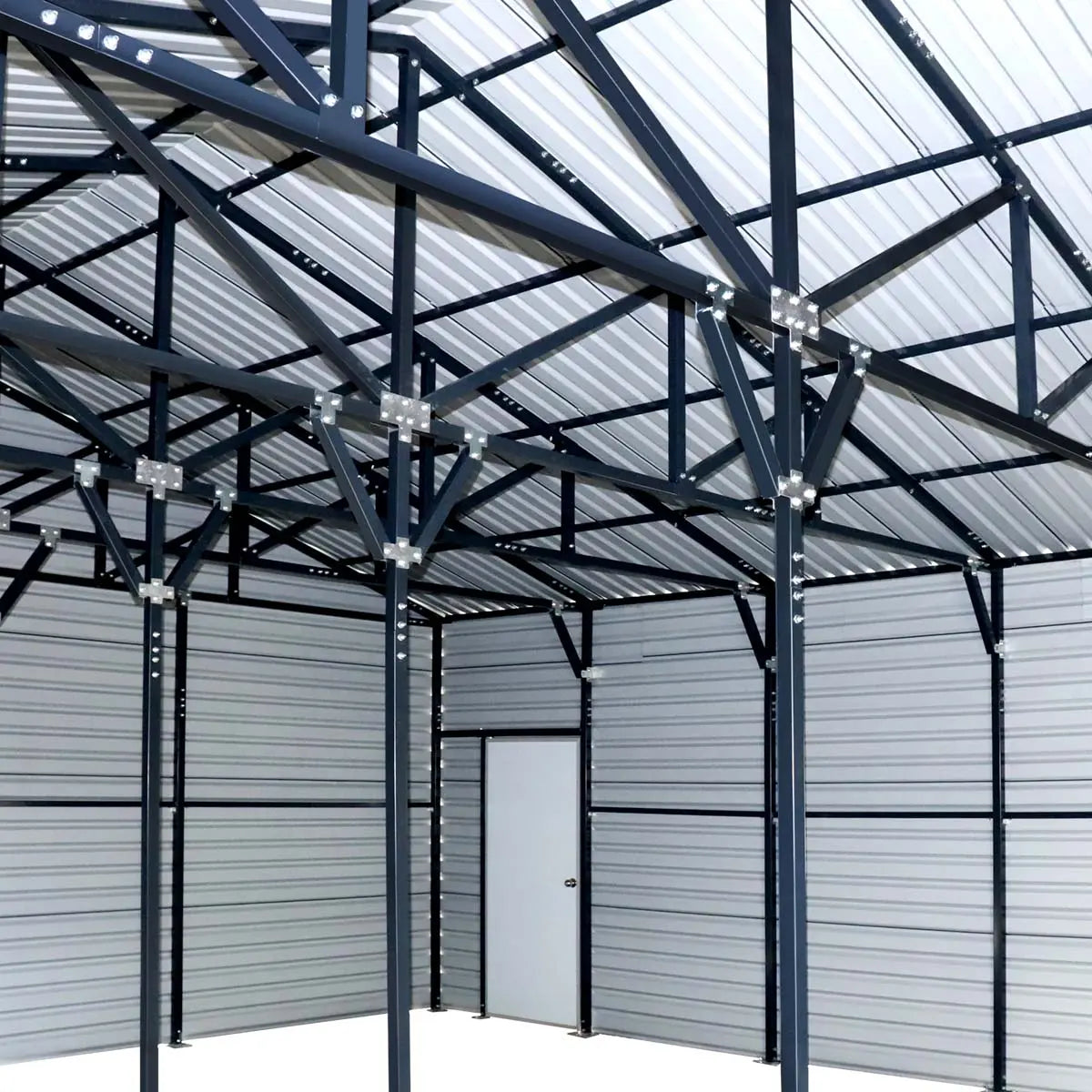 26' x 30' Metal Garage Shed, 9' High Double Front Doors, 14' Peak, 780 Sq-Ft TMG-MS2630