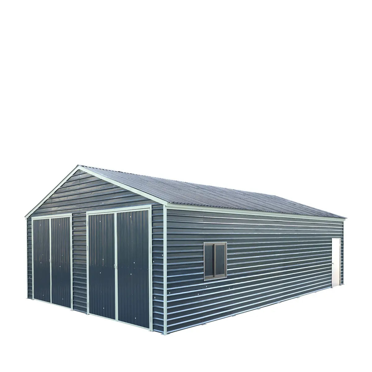 26' x 40' Metal Garage Shed, 9' High Double Front Doors, 14' Peak, 1040 Sq-Ft TMG-MS2640