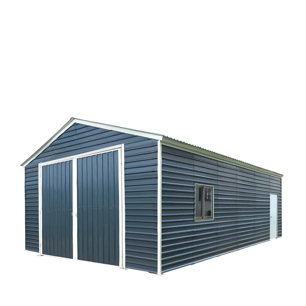 20' x 30' Metal Garage Shed, 11'10" Large Front Door, Side Entry, Window, 13' Peak Height TMG-MS2030D