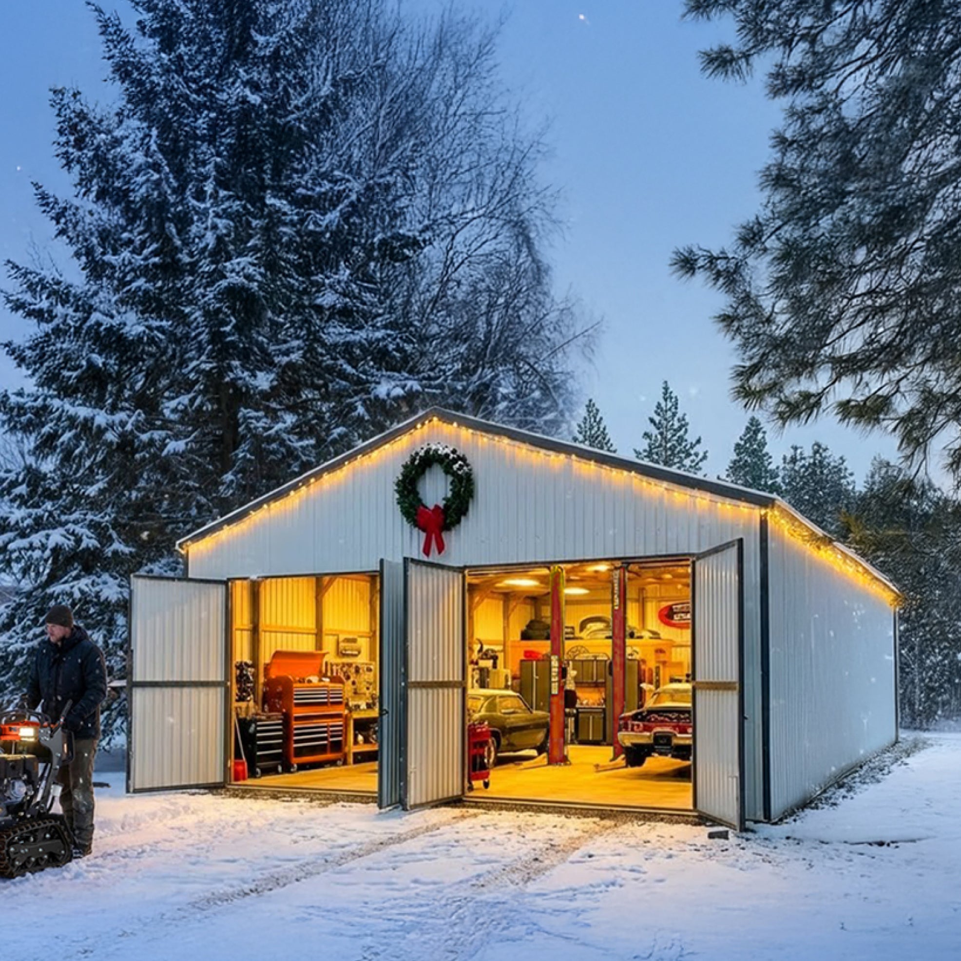 30 x 50 Heavy-Duty Steel Garage 1,500 Sq-Ft.