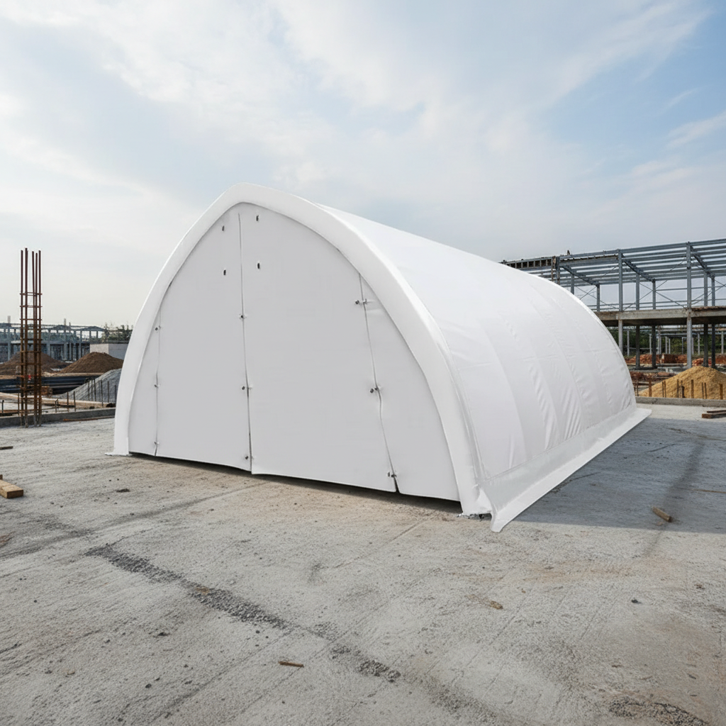 20' x 30' Arch Wall Peak Ceiling Storage Shelter with Heavy Duty 17 oz PVC Cover & Drive Through Doors, TMG-ST2032PV (Previously ST2031PV)