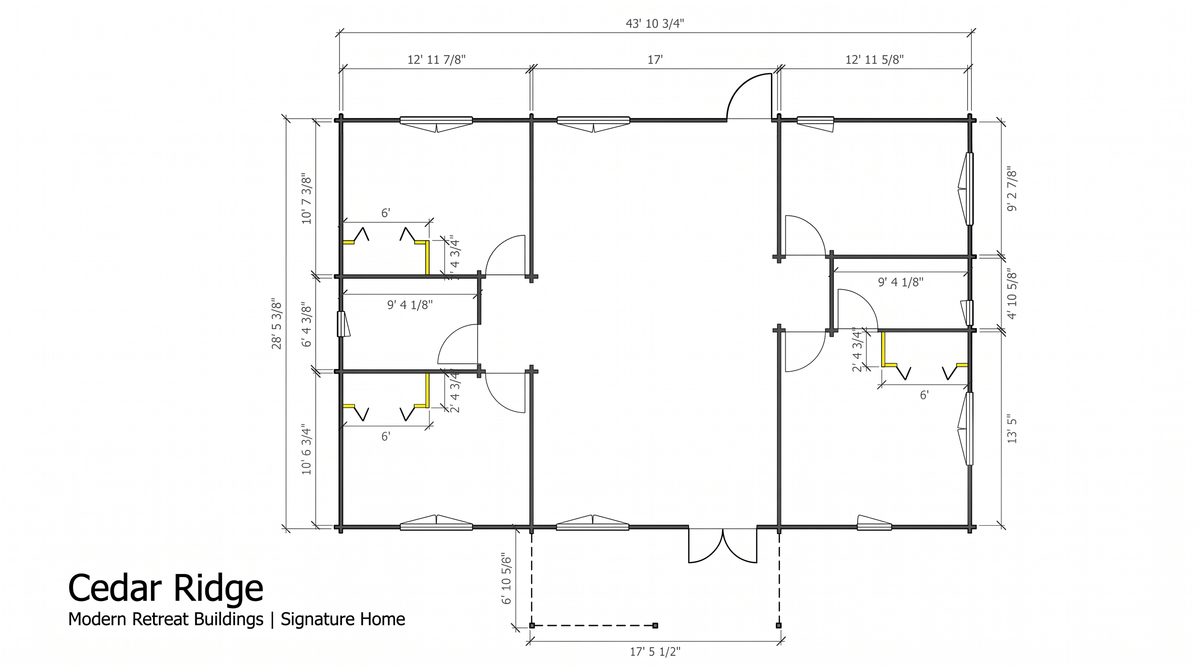 Cedar Ridge floor plan — Modern Retreat Buildings Signature Home
