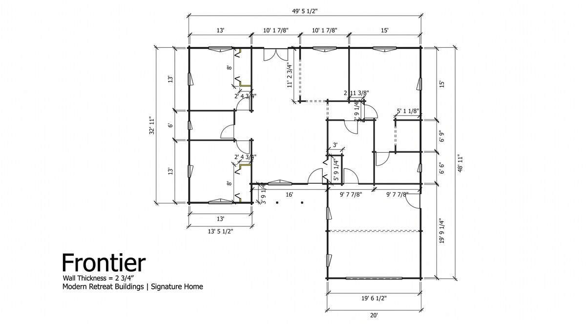 Frontier floor plan — Modern Retreat Buildings Signature Home