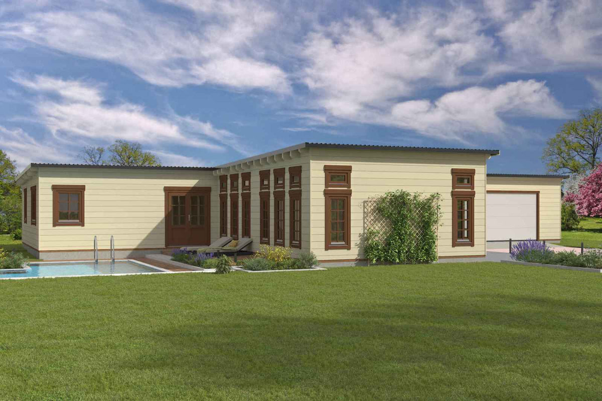 Pacific Crest exact-model exterior — Modern Retreat Buildings Signature Home