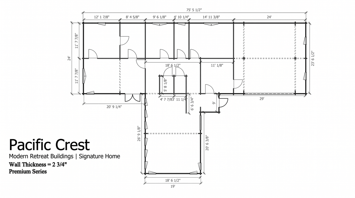Pacific Crest floor plan — Modern Retreat Buildings Signature Home