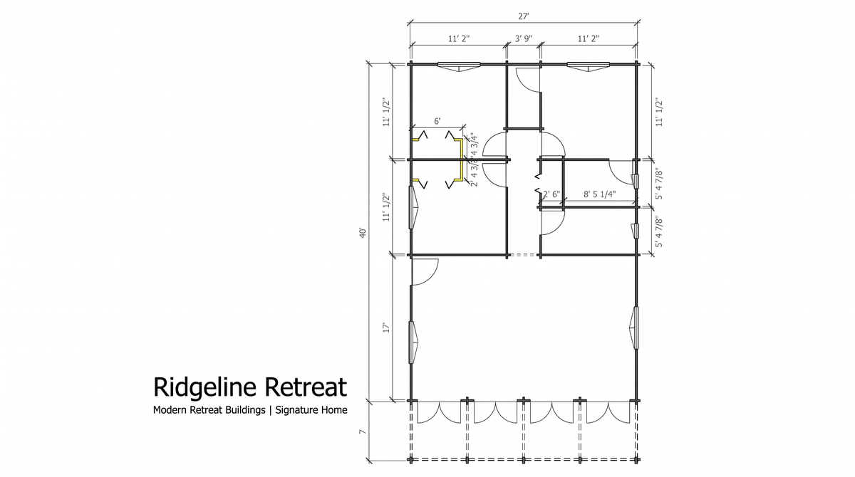 Ridgeline Retreat floor plan — Modern Retreat Buildings Signature Home