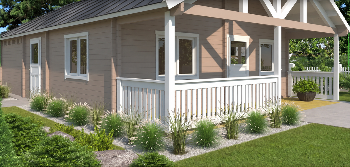 Sierra Loft concept rendering shown with charcoal metal roofing; final specifications confirmed in your quote.