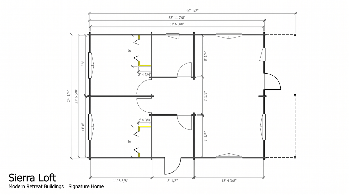 Sierra Loft floor plan — Modern Retreat Buildings Signature Home