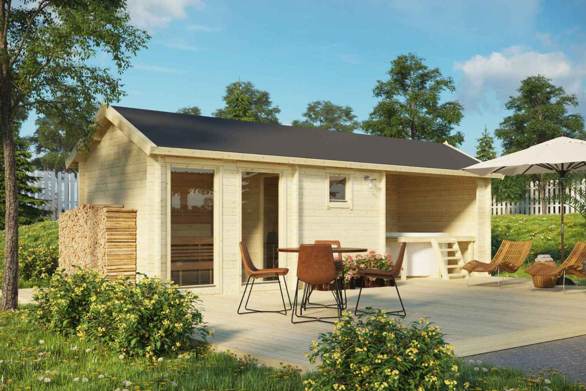 Signature Alpine Gable Sauna exterior rendering — included in Signature Homestead