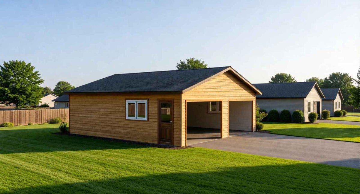 Signature Ponderosa Garage and Workshop exterior rendering — included in Signature Homestead