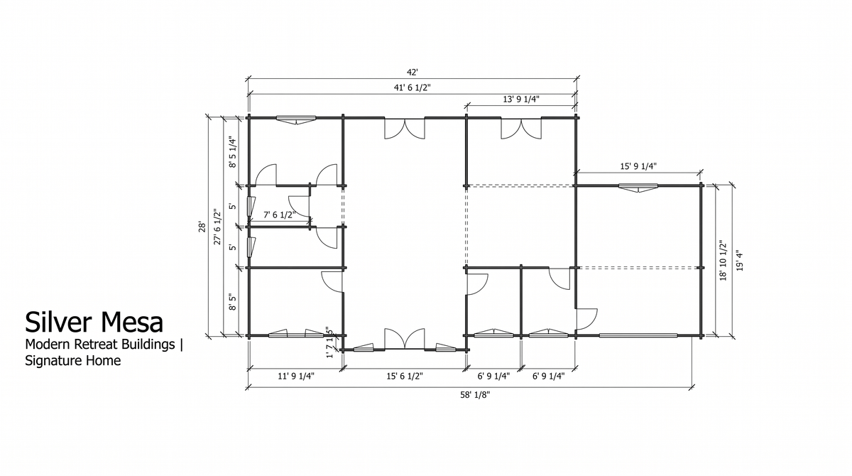 Silver Mesa floor plan — Modern Retreat Buildings Signature Home