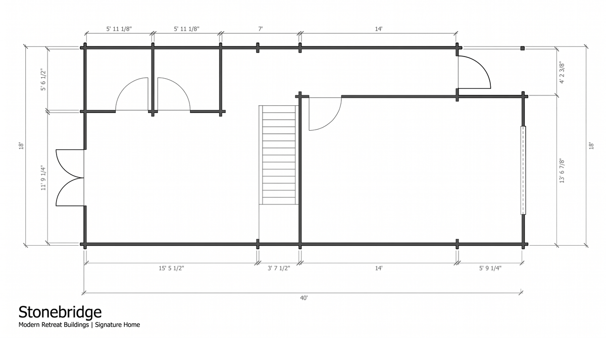 Stonebridge floor plan — Modern Retreat Buildings Signature Home