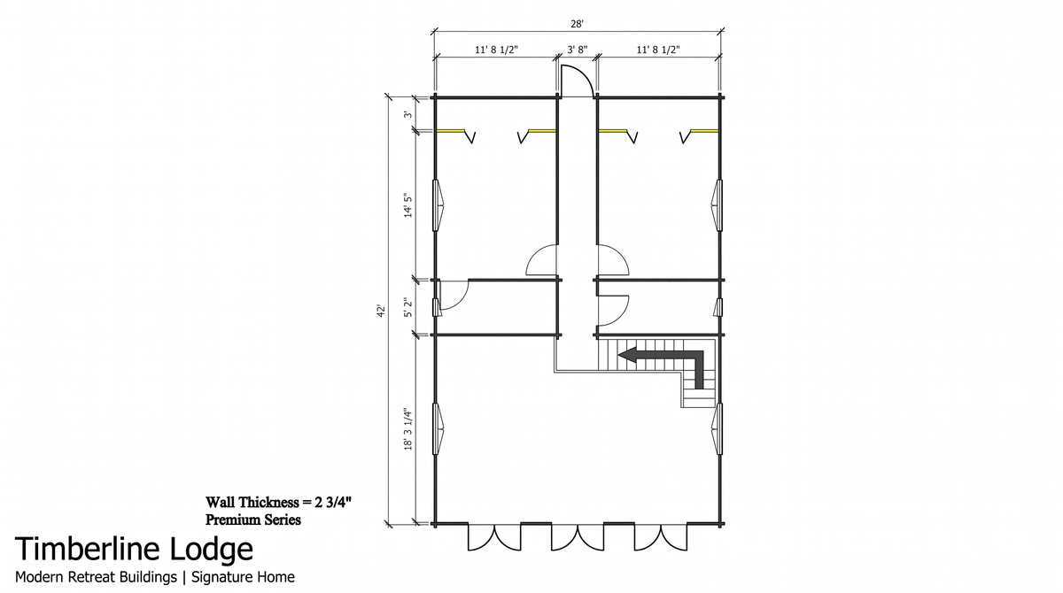 Timberline Lodge floor plan — Modern Retreat Buildings Signature Home