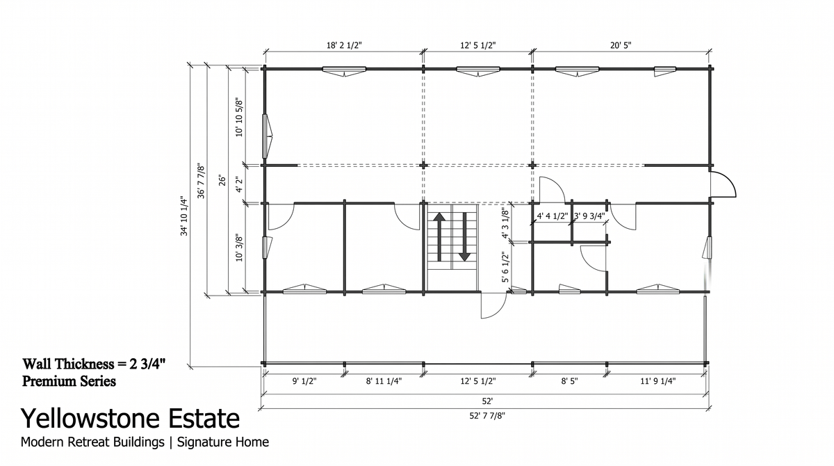 Yellowstone Estate floor plan — Modern Retreat Buildings Signature Home